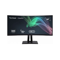 ViewSonic 34" VP3481a ColorPro 21:9 Curved UWQHD Monitor with 100Hz FreeSync 90W USB C RJ45 and sRGB
