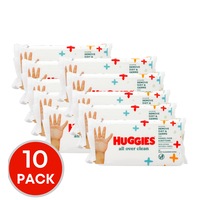 10 x Huggies Baby Cleansing Wipes All Over Clean PK56
