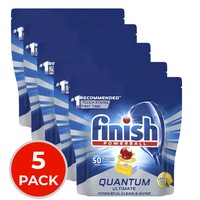 5 x Finish Quantum Ultimate Dishwasher Tablets Lemon Sparkle PK50