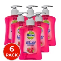 6 x Dettol Soft on Skin Liquid Hand Wash Raspberry