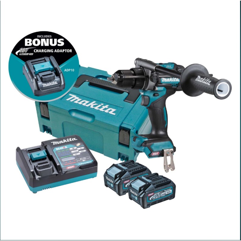 MAKITA 40V MAX XGT BRUSHLESS HAMMER DRIVER DRILL KIT HP001GM201 Unbranded Australia