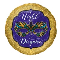 Mardi Gras A Night in Disguise Holographic Foil Balloon