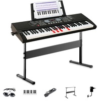 Maestro L200 Beginner 61-Key Electronic Lighting Piano Keyboard with Stand, Microphone & Accessories