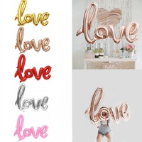 40" Handwriting LOVE Foil Balloons Wedding Proposal Marriage Decor Rose Gold Red