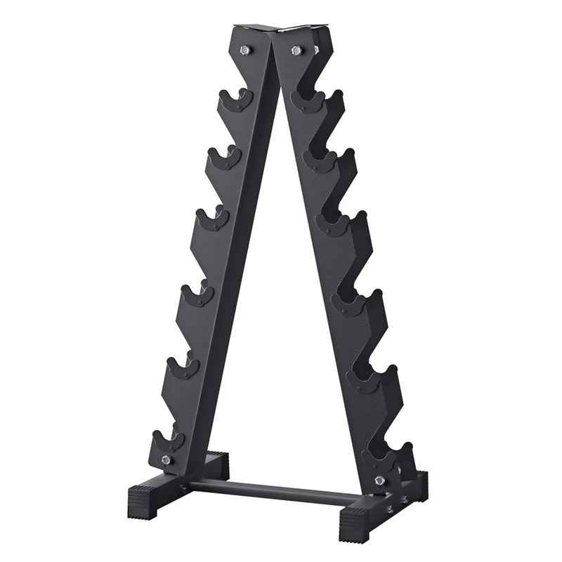 6-Tier Vertical A-Frame Steel Dumbbell Rack Compact Storage Gym Racking 300KG Australia