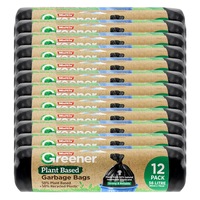 144 Pack Multix Greener Plant Based 56L Garbage Bags 80cm x 70cm (12 x 12 Bags)