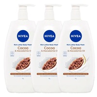 Nivea Cocoa & Macadamia Oil Body Wash 1L 3 Pack