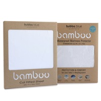 Bubba Blue Bamboo Standard Cot Mattress Protector and Fitted Sheet Combo