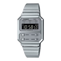Casio A100WE Unisex Vintage Digital Watch Stainless Steel