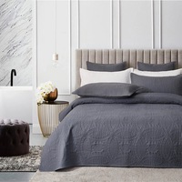 Gioia Casa 3 Piece Lisbon Coverlet Set Charcoal (Queen, King)