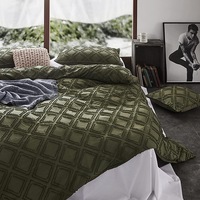 CleverPolly Tufted Quilt Cover Set Khaki Green (Double, Queen, King, Super King)