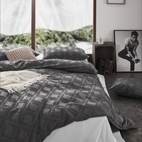 CleverPolly Tufted Quilt Cover Set Smoke (Double, Queen, King, Super King)