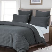 CleverPolly Waffle Soft Touch Quilt Cover Set Dark Grey (Single, Double, Queen, King, Super King)