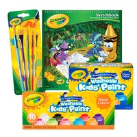 Crayola Washable Paint Bundle (Washable Kids Paint, Paintbrushes & Sketchbook)