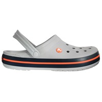Crocs Unisex Crocband Clogs Light Grey/Navy (US M10/W12 - M12)