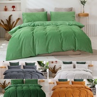 Dreamaker 100% Cotton Corduroy Quilt Cover Set (Charcoal, Dove Grey, Rust, Jade Green, Eden)