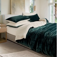 Gioia Casa 2 in 1 Teddy Sherpa Quilt Cover Set & Blanket Emerald Green (Single, Double, Queen, King, Super King)