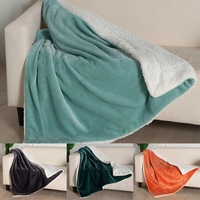 Gioia Casa Luxury Plush Teddy Sherpa Fleece Throw (Sage Green, Terracotta, Emerald Green, Charcoal)