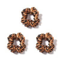 Gioia Casa 3 Pack Thick Silk Scrunchie Gold Leopard