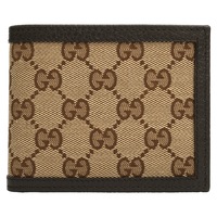 Gucci Men's Original GG Canvas Leather Bifold Wallet Brown/Beige