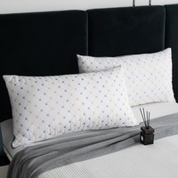 Hotel Quality King Pillow Checked Ultra Plush Soft Home Bed Pillow Twin Pack 50x90cm