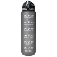 Kubo 1L Motivational Water Bottle with Time Markings