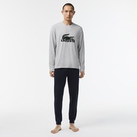 Lacoste Men's Big Croc Long Sleeve Pyjama Set Navy/Silver (S, M, L, XL)