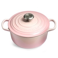 Le Creuset Signature Cast Iron Round French Oven Casserole Shell Pink (20cm/2.4L, 24cm/4.2L)