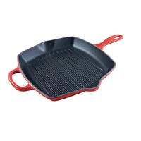 Le Creuset Signature Cast Iron Square Skillet Grill 'Grillit' 26cm Cherry Red