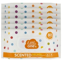 480 Pack Little One's Premium Thick Scented Baby Wipes (6 x 80 Pack)