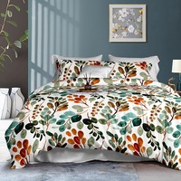 Luxton Alberta Teal Leaf Quilt Cover Set (Double, Queen, King)