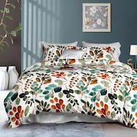Luxton Alberta Teal Leaf Quilt Cover Set (Double, Queen, King)