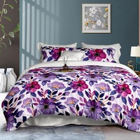Luxton Becca Plum Purple Floral Quilt Cover Set (Double, Queen, King)