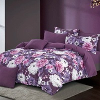 Luxton Cottage Purple Flower Quilt Cover Set (Queen, King)