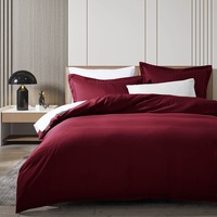 Luxton Pure Plain Quilt Cover Set Burgundy Red (Single, Double, Queen, King, Super King)