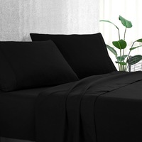 Luxton Pure Plain Soft Sheet Set Black (Single, King Single, Double, Queen, King)