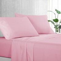 Luxton Pure Plain Soft Sheet Set Pink (Single, King Single, Double, Queen, King)