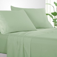 Luxton Pure Plain Soft Sheet Set Sage Green (Single, King Single, Double, Queen, King)