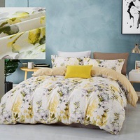 Luxton Yellow Purple Floral Leaf Quilt Cover Set (Queen, King, Super King)