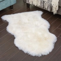Luxury Australian Sheepskin Lambskin Floor Rug White/Ivory (90cm, 105cm)