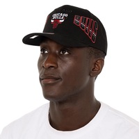 Mitchell & Ness Men's Chicago Bulls Shadow Designs Pro Crown NBA Logo Snapback Hat Multi