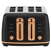 Morphy Richards Ascend Rose Gold 4 Slice Toaster Matte Black