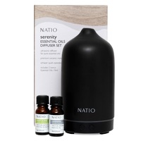 Natio Serenity Diffuser & Essential Oils Gift Set Black