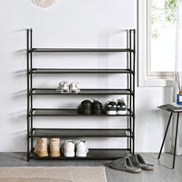 Nelio 6-Tier 30 Pair Shoe Rack Organiser Black