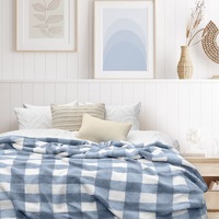 Odyssey Golden Fleece Check Blanket Storm Blue (Single, Queen)