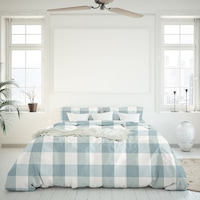Odyssey Salisbury Quilt Cover Set Blue (Queen, King)