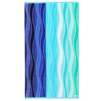 Onkaparinga Wave Blue Velour Beach Towel