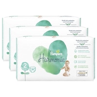 Pampers 117 Pack Harmonie Hypoallergenic Unisex Baby Nappies Diapers Size 2, 4-8kg