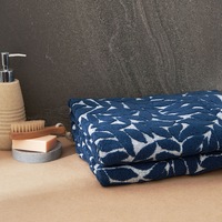 Sheraton Luxury Garden Leaf 2 Pack Bath Towels Navy