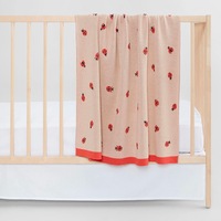 Sheridan Lady Beetle Pram Blanket Peach 75 x 100cm
